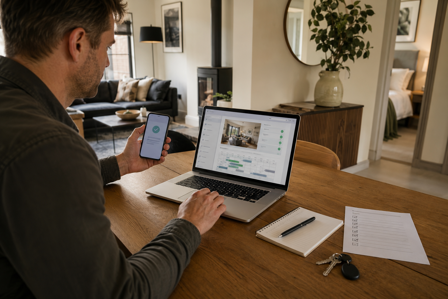 Manager launching a property listing and checking channel synchronisation.